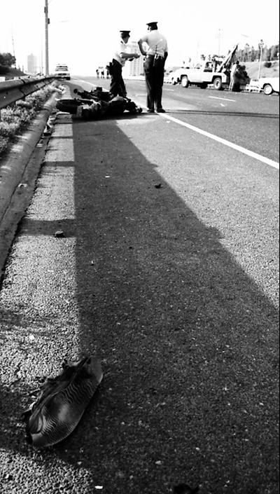 Motorcycle accident photograph