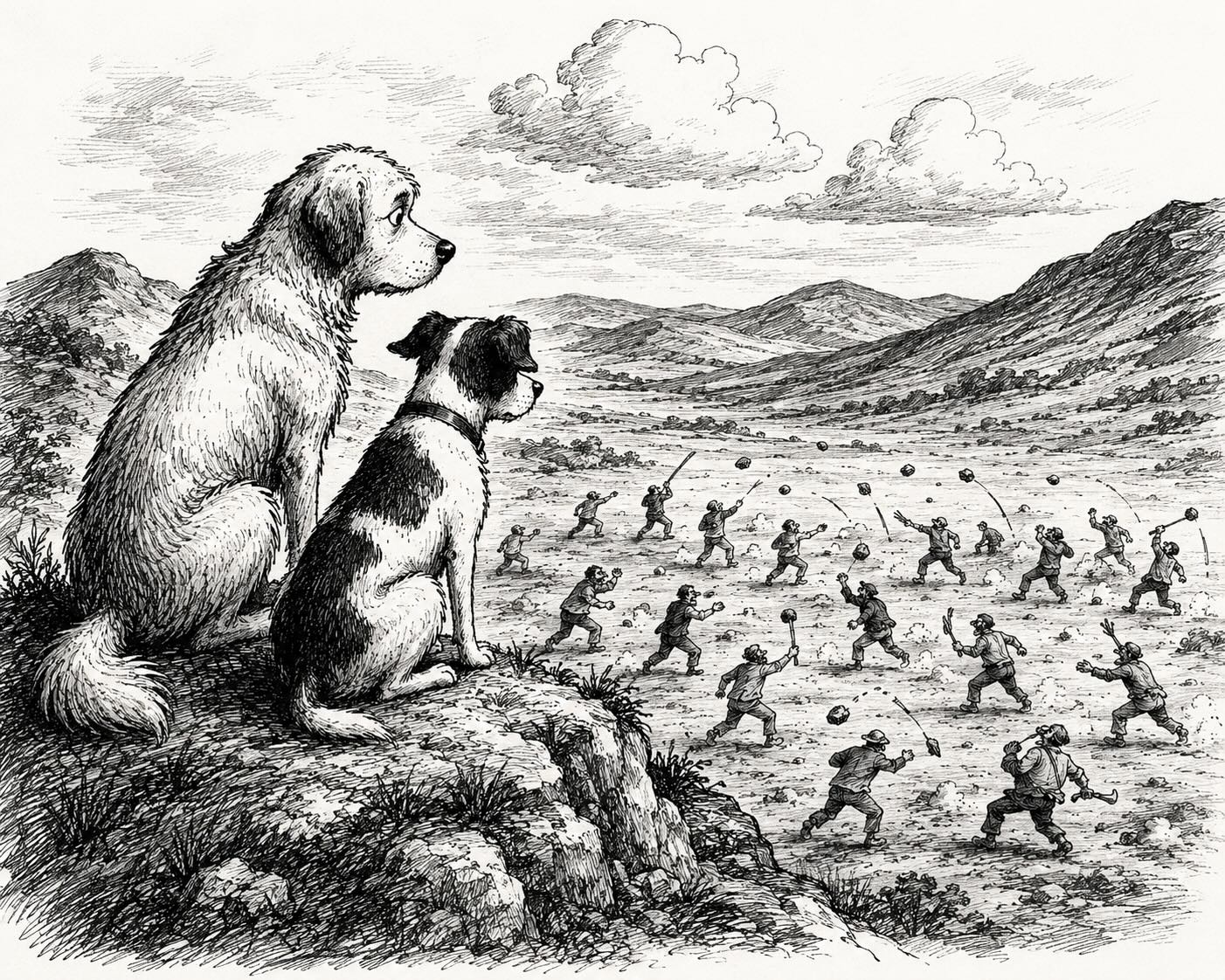 Man's best friend is worried for us.