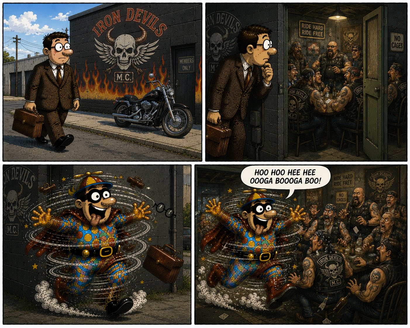 Silly hero goes clubbing