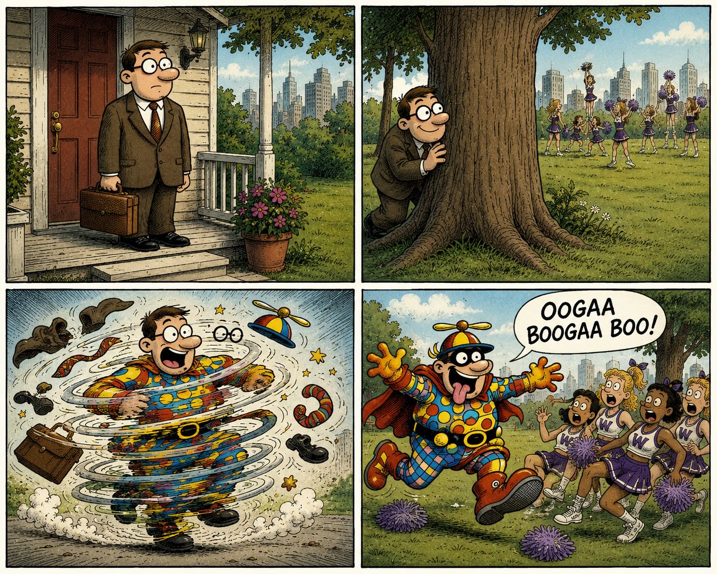 Three cheers for silly hero