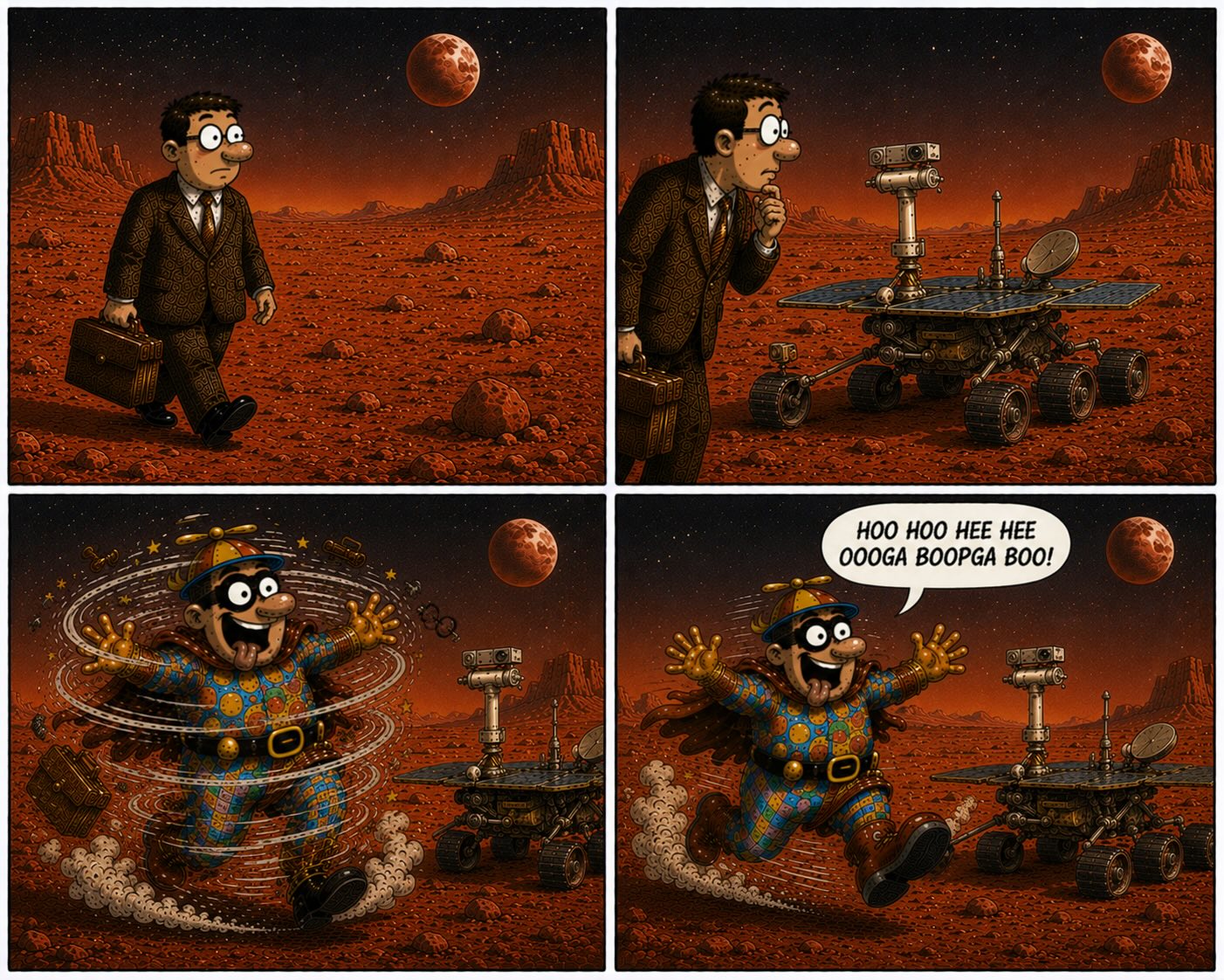 Silly hero occupies Mars