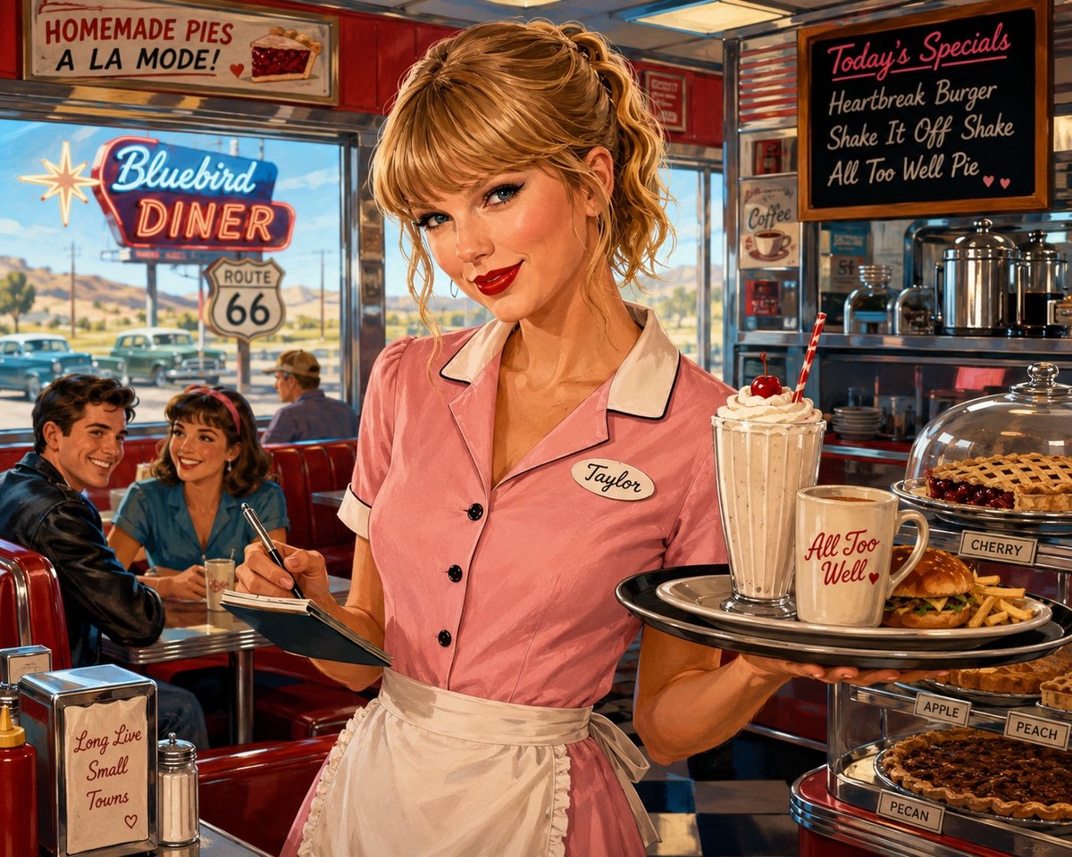 Taylor Swift imagined as a waitress