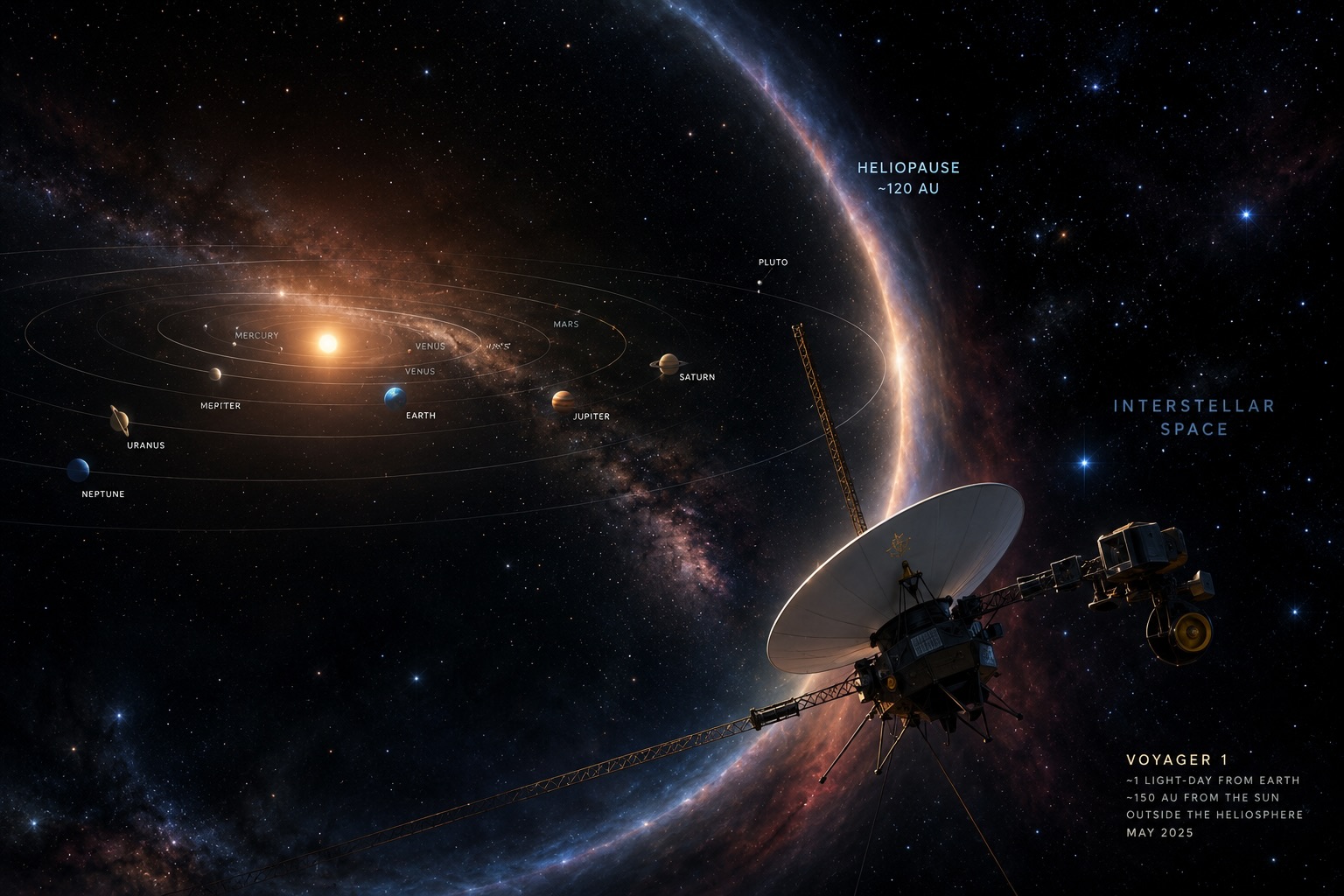Voyager spacecraft in deep space